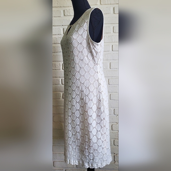 Ronni Nicole Lace Keyhole Sleeveless Sheath Dress Ivory White Summer Size 12 - Picture 9 of 12